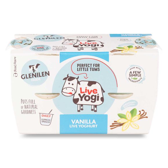 Kids Live Yoghurt Vanilla (360g) 4x90g Glenilen Farm